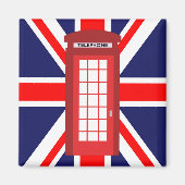 Britische Telefonzelle Union Jack Flagge Magnet (Vorne)