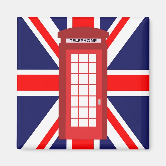 Britische Telefonzelle Union Jack Flagge Magnet (Vorne)