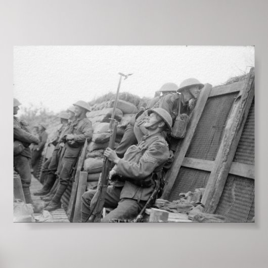 Britische Truppen in Trenches Poster (Vorne)