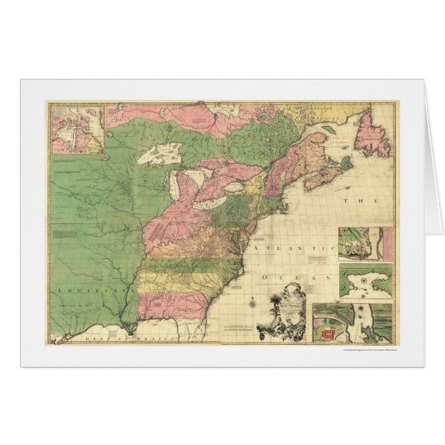 Britische u. Franzose-Amerika-Karte - 1775 (Vorderseite (Horizontal))