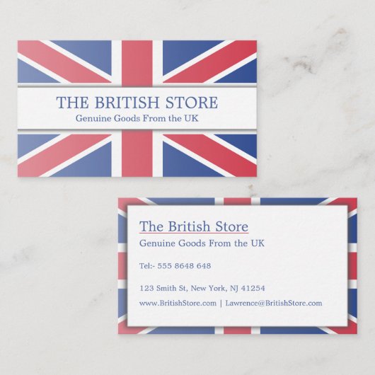 Britische/UK-Flagge Anpassbare Visitenkarte (Vorne/Hinten)
