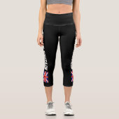 Britische Union Jack Flag High-Taille Capri Leggin Leggings (Vorderseite)