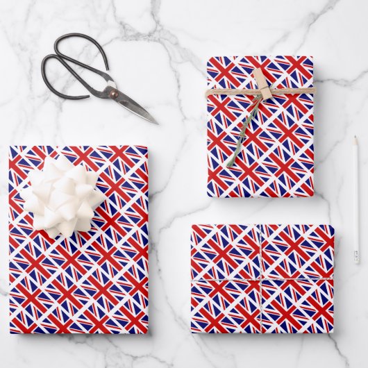 Britische Union Jack Flag Königin's Platinum Jubil Geschenkpapier Set (Vorderseite)