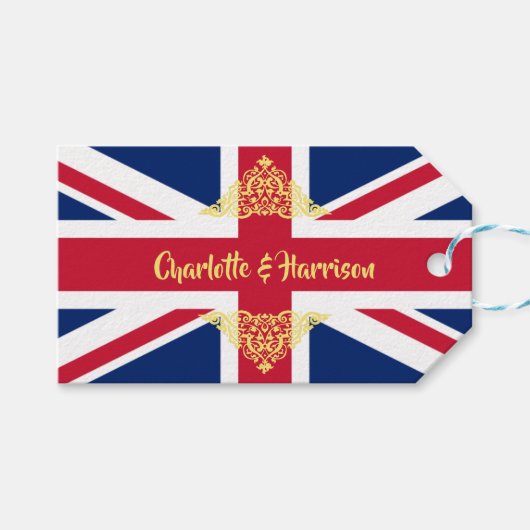 Britische Union Jack Flag Patriotic Wedding Geschenkanhänger (Vorderseite (Horizontal))
