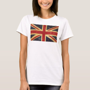 Britische Union Jack Flagge Vintage Damen Weiß T-Shirt