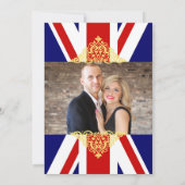 Britische Union Jack Red White Blue Foto Wedding Einladung (Rückseite)