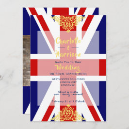 Britische Union Jack Red White Blue Foto Wedding Einladung