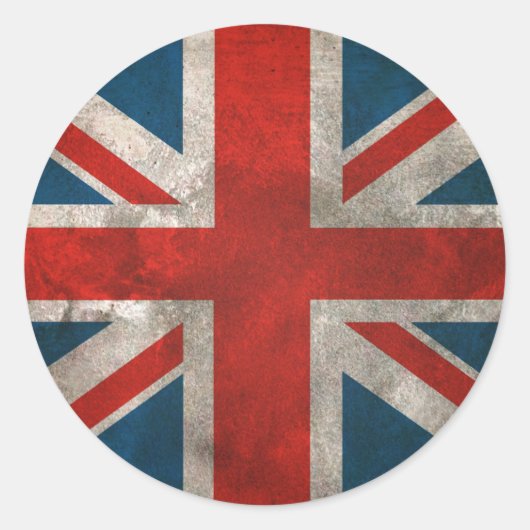 Britische Union Jack Runder Aufkleber (Vorderseite)