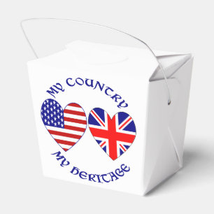 Britische USA-Herz-Flaggen-Land-Erbe Geschenkschachtel