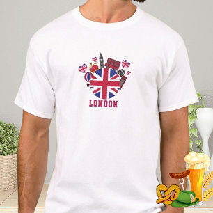 Britische Wahrzeichen UK Reise London Souvenir Kun T-Shirt