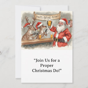 Britische Weihnachtsfeier Rentier Barkeeper Einladung