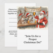 Britische Weihnachtsfeier Rentier Barkeeper Einladung (Vorne/Hinten)