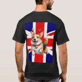 Britische Weihnachtskorgi mit Reindeer Antlers T-Shirt (Rückseite)
