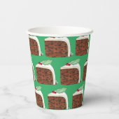 Britische Weihnachtskuchen Feiertage Essen Pappbecher (Rückseite)