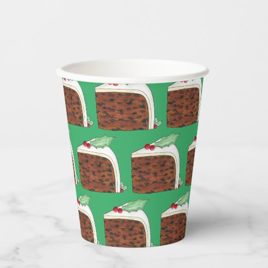 Britische Weihnachtskuchen Feiertage Essen Pappbecher (Vorderseite)