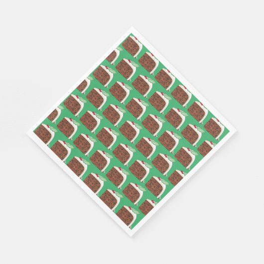 Britische Weihnachtskuchen Feiertage Essen Serviette (Ecke)