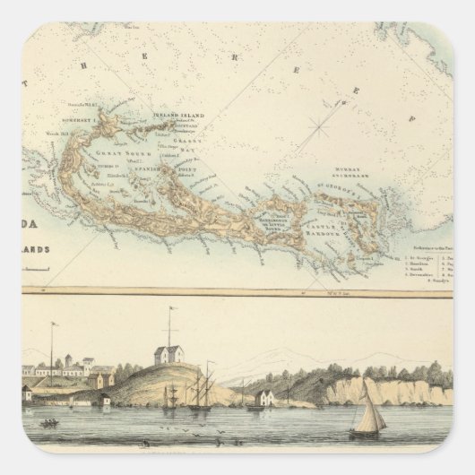Britische Westindische Possessions Quadratischer Aufkleber (Vorderseite)