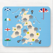 BRITISCHE Wettervorhersage-Karte Mousepad (Vorne)