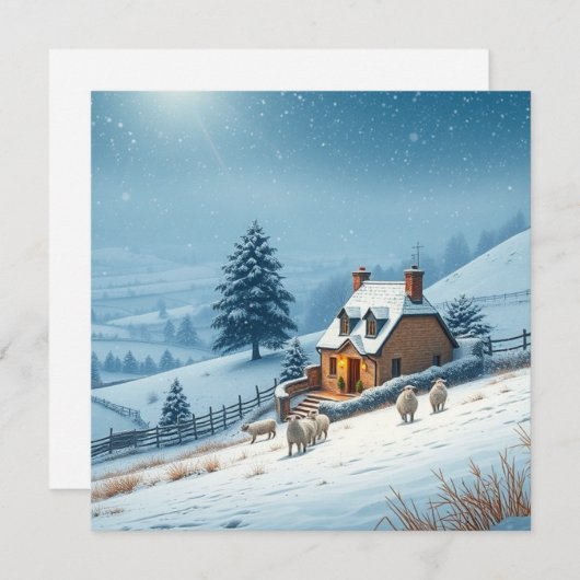 Britische Winterlandschaft Feiertagskarte (Vorne/Hinten)