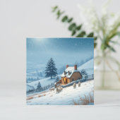 Britische Winterlandschaft Feiertagskarte (Stehend Vorderseite)