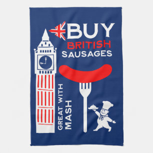 Britische Wurst und Mashküche Geschirrtuch