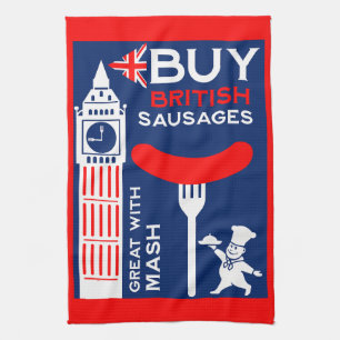 Britische Wurst und Mashküche Geschirrtuch