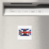 Britischer Badger-Cartoon mit Big Ben und Flag Magnet (In Situ (Geschirrspüler))