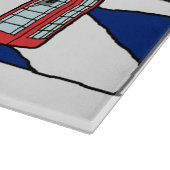 Britischer Badger-Cartoon mit Big Ben und Flag Schneidebrett (Ecke)