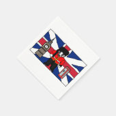 Britischer Badger-Cartoon mit Big Ben und Flag Serviette (Ecke)
