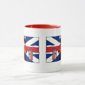 Britischer Badger-Cartoon mit Big Ben und Flag Tasse (Zentrum)