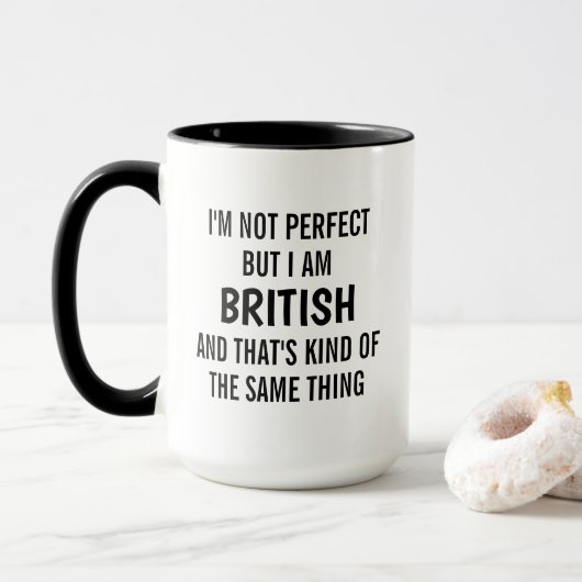Britischer Becher, Britisches Geschenk, England Ge Tasse (Mit Donut)