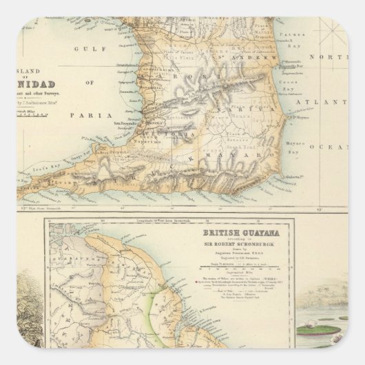 Britischer Besitz auf der Nordostküste Quadratischer Aufkleber (Vorderseite)