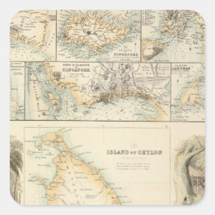 Britischer Besitz in den indischen Meeren Quadratischer Aufkleber