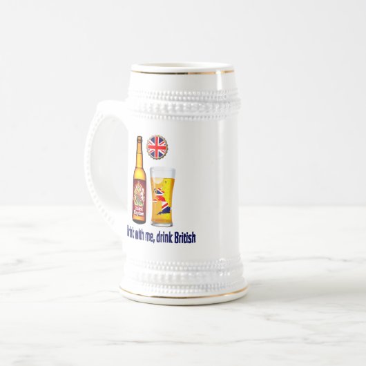 Britischer Bier Stein Bierglas (Vorderseite Links)