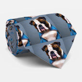 Britischer Bulldog-Jeans-Hundewelpen niedlich Krawatte (Gerollt)