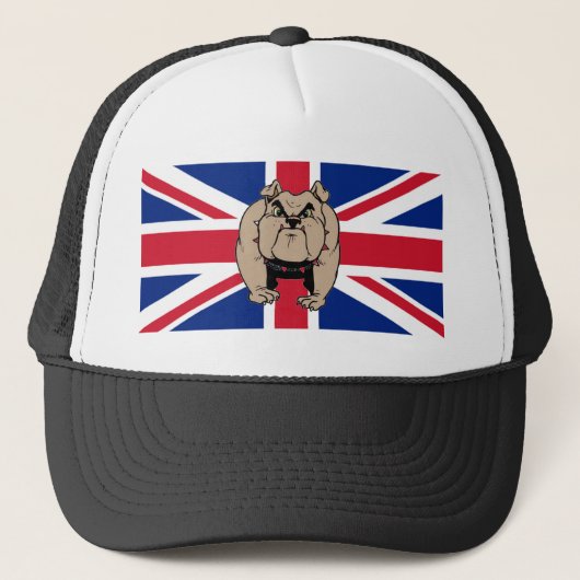Britischer Bulldogge Großbritannien-Hut Truckerkappe (Vorderseite)