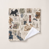 Britischer Cottagecore Cockapoo Badhandtuch Set (Waschlappen)