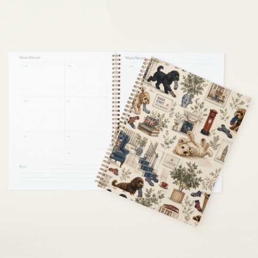 Britischer Cottagecore-Cockapoo-Planer Planer (Anzeige)
