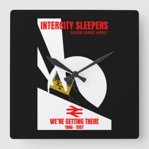 Britischer Eisenbahntrainingsenthusiast Quadratische Wanduhr