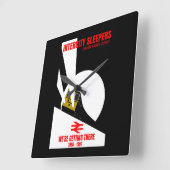 Britischer Eisenbahntrainingsenthusiast Quadratische Wanduhr (Winkel)