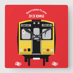 Britischer Eisenbahntrainingsenthusiast Quadratische Wanduhr