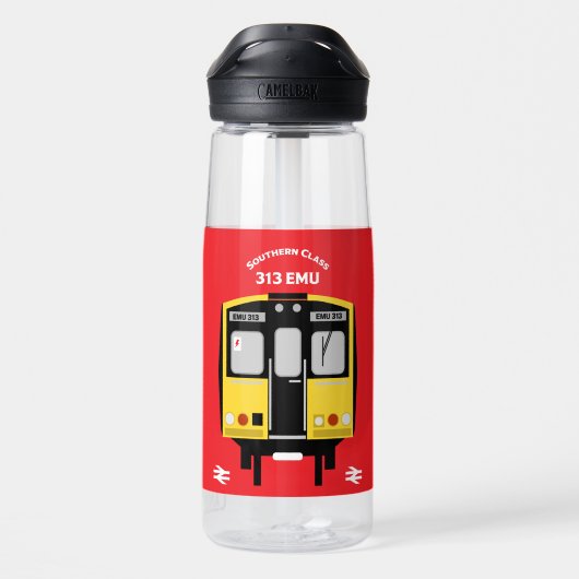 Britischer Eisenbahntrainingsenthusiast Trinkflasche (Rückseite)