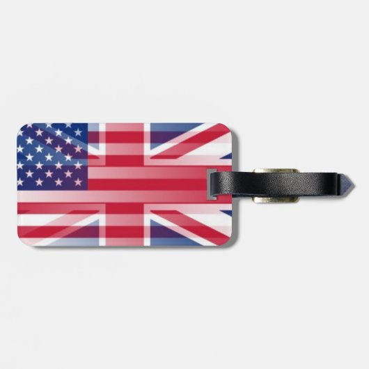 BRITISCHER FLAGGEN-GEPÄCKANHÄNGER USA GEPÄCKANHÄNGER (Rückseite horizontal)