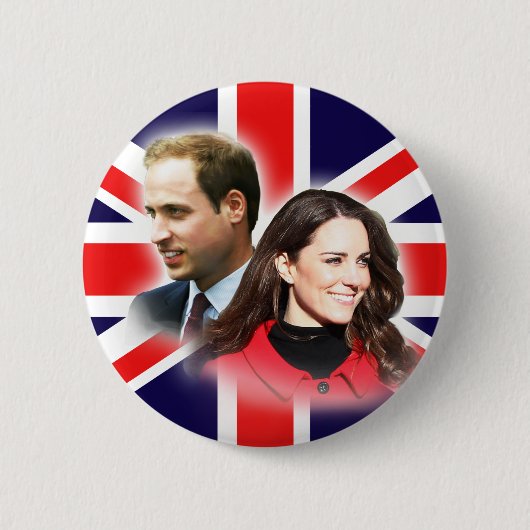Britischer Flaggen-Knopf Williams u. Kate Button (Vorderseite)