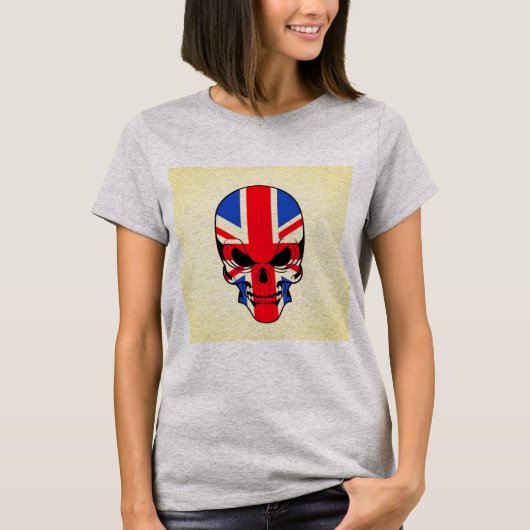 Britischer Flaggen-Skull T-Shirt (Vorderseite)