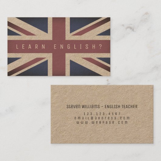 Britischer Flaggenabdeckungsblick Visitenkarte (Vorne/Hinten)