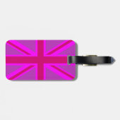 Britischer Flaggenhintergrund von Hot Pink Union J Gepäckanhänger (Rückseite horizontal)