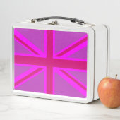 Britischer Flaggenhintergrund von Hot Pink Union J Metall Brotdose (Beispiel)