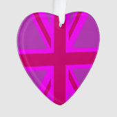 Britischer Flaggenhintergrund von Hot Pink Union J Ornament (Vorderseite)