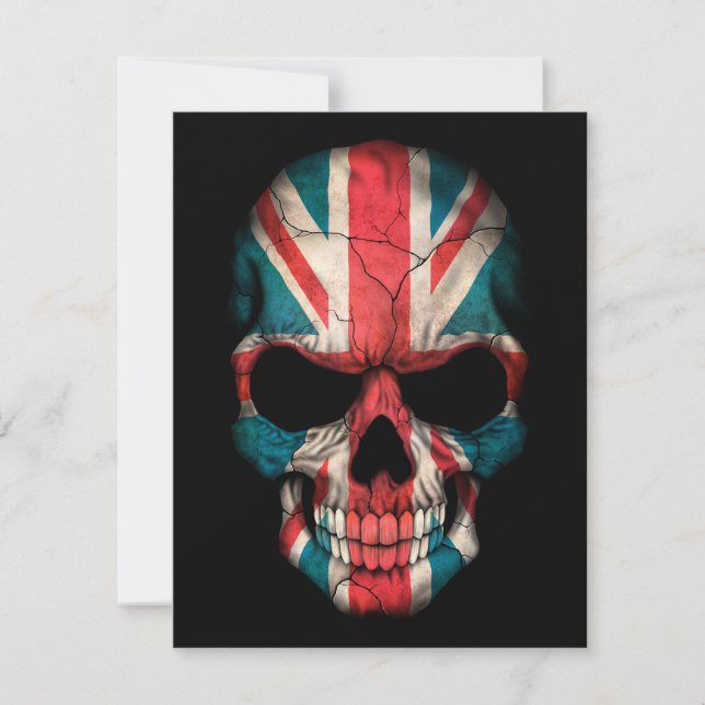 Britischer Flaggenschädel auf schwarz (Vorderseite)